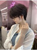 くびれショートボブ/グレージュ