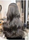 フェミニンカール大人ヘアモテ髪前髪パーマオフィスヘア