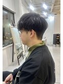 20代30代40代◎刈り上げ波巻きツイストスパイラル黒髪マッシュ