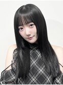 黒髪ロングレイヤーカット顔まわりレイヤーカット顔まわりカット