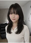 大分ミディアムレイヤー韓国ヘアくびれスタイル顔まわりカット