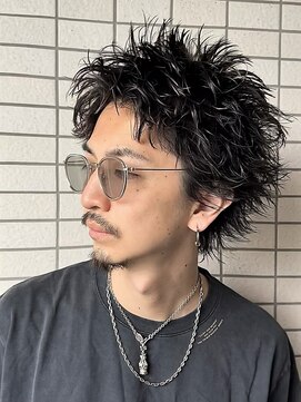 バロンドール 金沢文庫(Ballon d'or) スパイキーショートウルフ/メンズミニウルフ/アッシュブラック