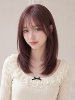 ユーフォリア 新宿店(Euphoria) 小顔シースルーバング顔周りカットミディアムレイヤーワンカール