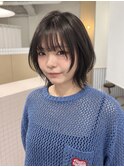 ダークグレージュハッシュボブ［西条下見］