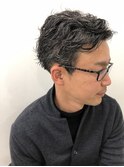 グレイヘア×パーマ