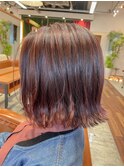 ピンク×ハイライト×外ハネボブ【岩本大樹】