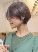 モードに大人可愛いダークアッシュイメチェンショートボブ