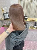 天神ダブルカラーケアブリーチミルクブラウン切りっぱなしボブ