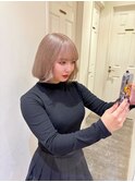 ミルクティーカラーボブスタイル♪