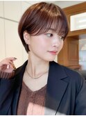 ミニウルフレイヤーカット顔周り前髪韓国ショートボブ/原宿