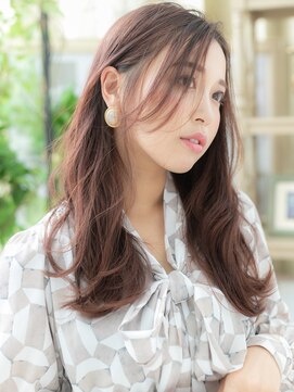 カバーヘア ブリス 上尾西口店(COVER HAIR bliss) 大人可愛いミルクティーピンクレイヤーロングc6上尾20代30代40代