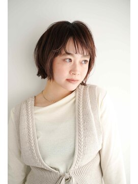 トクテ 高円寺(tokute) くびレイヤーエモージュ前髪モテベージュレイヤーミディ/高円寺