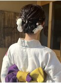 【浴衣ヘア】ミディアムでもできるアップスタイル
