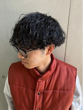 アンド グラフ(& Graph.) メンズツイストスパイラルパーマ/アッシュブラック/メンズパーマ