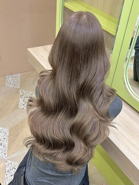 イオエ 西梅田(ioe) ブリーチなしカラー/髪質改善/ミルクティーベージュ/小顔ヘア