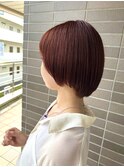 冬の暖色◎大人可愛いレッドブラウンショート×小顔レイヤー