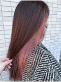 インナーカラー/ケアブリーチ/ピンク/ピンクベージュ/我孫子駅