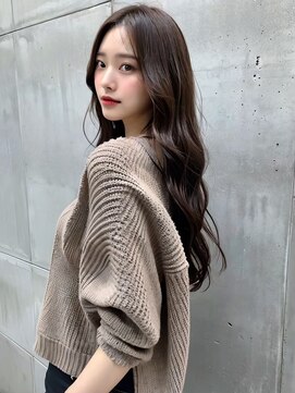 韓国風ウェーブガーリーロング/ナチュラルブラウン