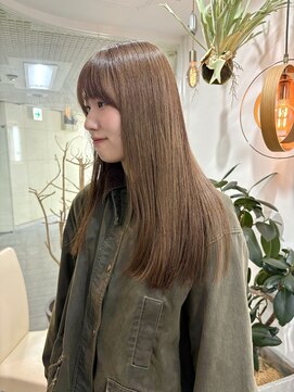 リノバイホヌア(Lino by hoNua.) ブリーチなし髪質改善ダブルカラー×ヘーゼルベージュ