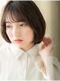 丸みショートボブ/オリーブアッシュ/ダークアッシュ/丸みボブe