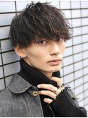 ソフトツイストパーママッシュショート無造作ヘア