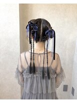 ジールサロン つくば本店 タイトツインアレンジ 結婚式お呼ばれ