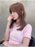 Aimee町田 ミディアムレイヤー×ピンクブラウン