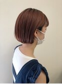 タイトミニボブ × コーラルピンクカラー
