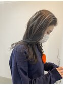 ロング グレージュカラーハイライト