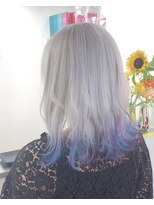 リラボ(Re.LABO)&nbsp;ホワイトシルバーx裾ユニコーン