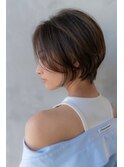 大人かわいい前髪セシルカットココアブラウンフリンジウェーブ