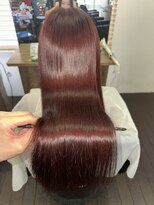 ルーツアイリー 心斎橋(ROOTS IRIE)&nbsp;髪質改善　髪質改善カラー　韓国ヘア　チェリーレッド　艶感