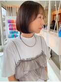 フェイスフレーミングカラー×きれいめボブ
