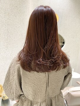 マイル 渋谷(mile) レイヤーカット×オレンジブラウン