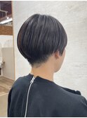 ハンサムショート暗髪似合わせ小頭カット