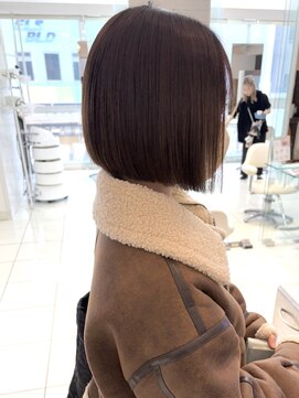 ヘアアンドデイスパ アグー(hair&dayspa AGU) 【横須賀中央 AGU】前下がりボブ 縮毛矯正×切りっぱなし