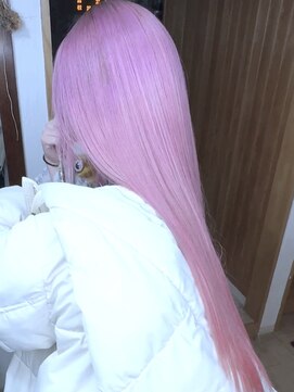 ブレイズヘアー(BLAZEhair) 【ツヤ感バツグン】ホワイトピンク×黒染め落とし×ブリーチ2回