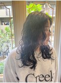 無造作パーマ＊セミロング
