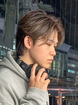 センターパート/ニュアンスパーマ/韓国/フェーザーパーマ/眉毛