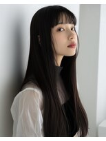 オンク 新宿(onk)&nbsp;黒髪/グレーベージュ/レイヤーロング/前髪パーマ[新宿駅]