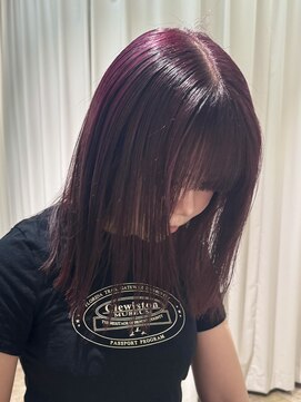 ビーハイブ 仙台駅前店(Behive) カシスラベンダー/ブリーチカラー/ボブミディアム/10代20代30代