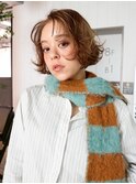 ミディアム大人ガーリー韓国ヘア似合わせカット_F41332