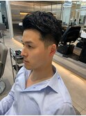 刈り上げショート_斜めバンググレージュカラーデザインカラー