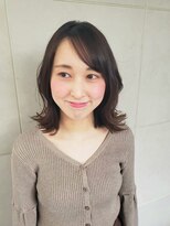 ヘアーデザイン ミヤビ 広尾(HAIR DESIGN MIYABI) ゆるふわくびれ巻ミディアム×アッシュブラック１