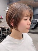 30代40代大人女性/前髪ありショートボブ/ショートヘア/髪質改善
