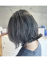 エン バイ ヘアーリーフ 西田辺店(EN by Hair Leafy) アッシュベージュ/ブリーチ/ボブ/ぱつっとボブ/切りっぱなしボブ