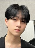 黒髪マッシュナチュラルマッシュメンズヘア韓国ツーブロック