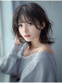 ☆オリーブグレーココアベージュ小顔クラゲヘアー/黒髪/髪質改善