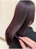 髪質改善ストレート×ボルドーレッド
