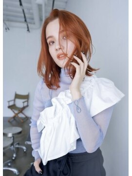 アオイ(aoi.) 【ミディアムボブ/オレンジカラー/20代/福岡薬院】